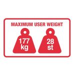Maximum User Weight 177 kg 28st