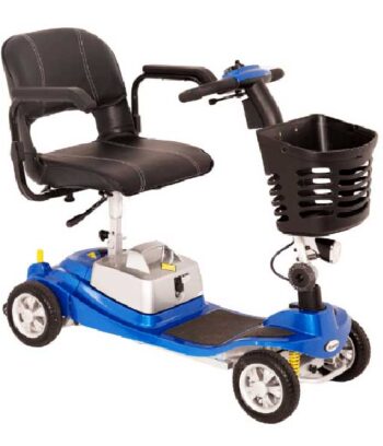 Illusion mobility scooter in blue with basket on front