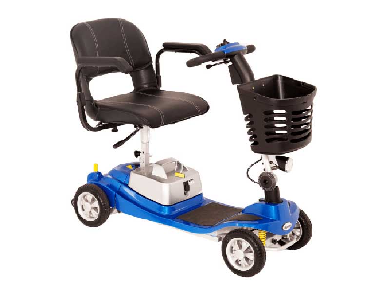 Illusion mobility scooter in blue with basket on front