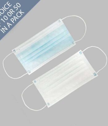 Two sample face masks outside and inside